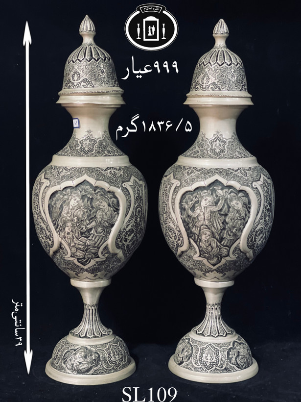 خرید سنبلدان نقره قلم مینیاتور فوق ممتاز۹۹۹٪استاندارد ایران