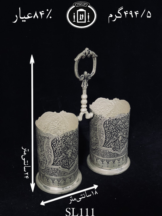 قیمت جاکارد و چنگال نقره قلم گل و مرغ سیاه قلم پتینه۸۴٪استاندارد ایران