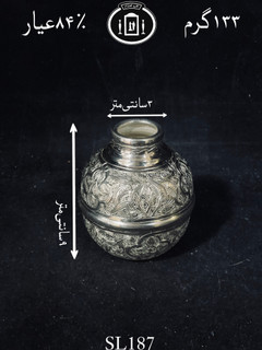 خرید گلدان نقره قلم گل و اسلیمی ممتاز۸۴٪استاندارد ایران