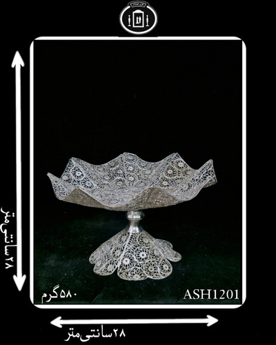 شیرینی خوری کعبدار آب نقره مدل ملیله
